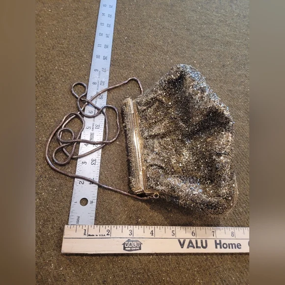 Vintage beaded purse, chain handle - Picture 4 of 11